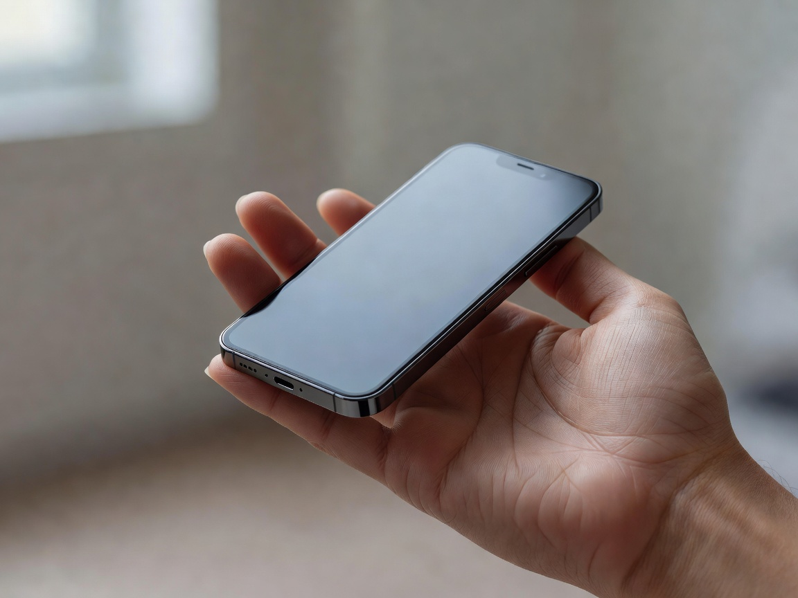 Compact high-density smartphone held comfortably in one human hand