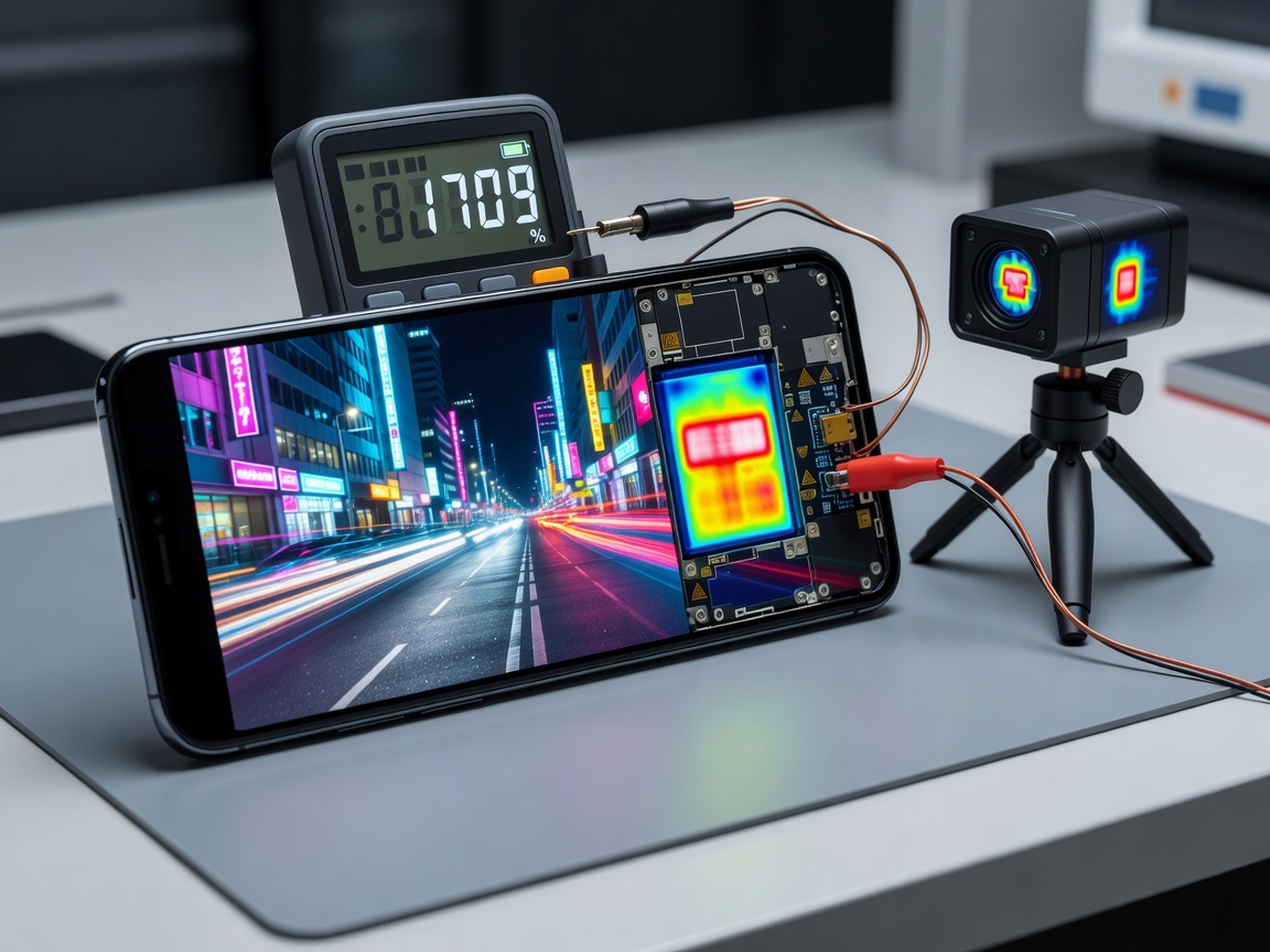 High capacity smartphone battery drain benchmark under continuous video playback