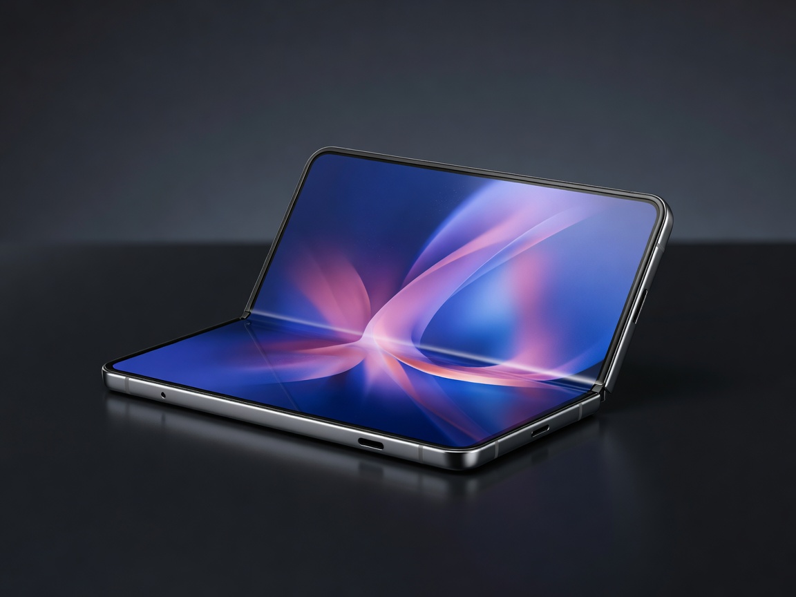 Samsung Galaxy foldable flagship phone showcasing flexible OLED panel display